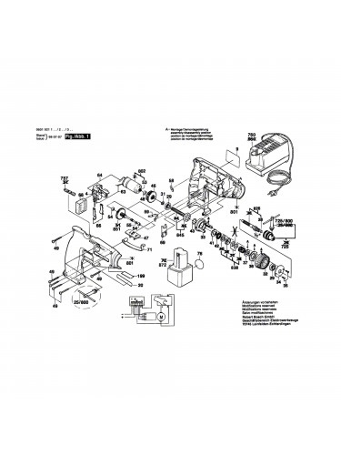 Vue éclatée Bosch GSR7,2V 0601921323 #01