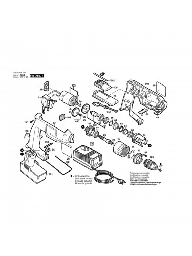 Vue éclatée Bosch GSR7,2VE-1 0601934760 #01