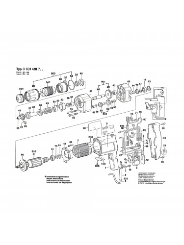 Vue éclatée Bosch GSR8-6KE 0601418703 #01