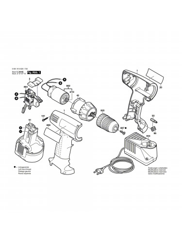 Vue éclatée Bosch GSR9,6V 0601915620 #01