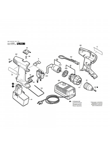 Vue éclatée Bosch GSR9,6V 0601949667 #01