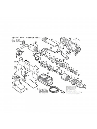 Vue éclatée Bosch GSR9,6VES-1 0601934667 #01