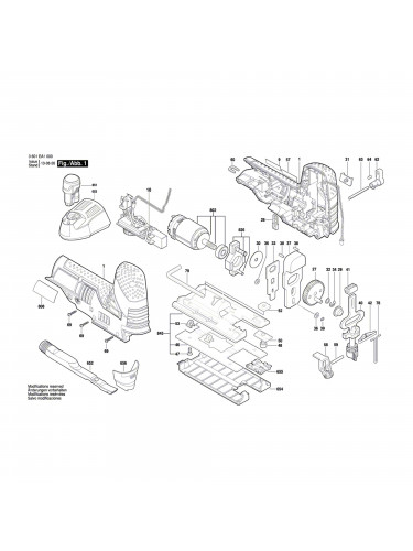 Vue éclatée Bosch GST10,8V-LI 3601EA1000 #01