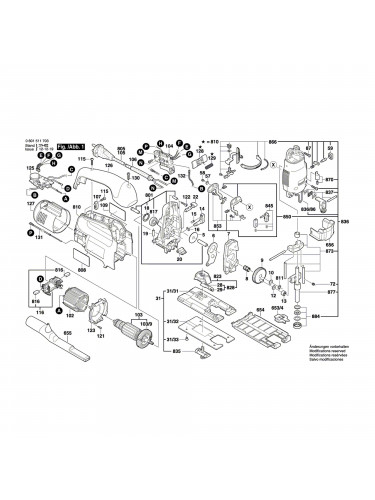 Vue éclatée Bosch GST135BCE 0601511703 #01