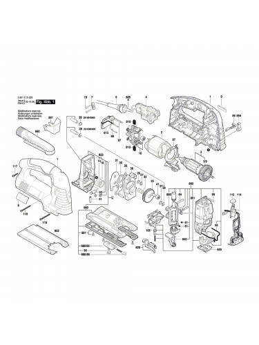Vue éclatée Bosch GST140BCE 3601E15000 #01