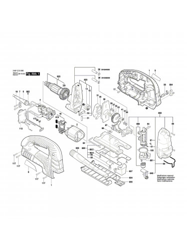 Vue éclatée Bosch GST150BCE 3601E13000 #01