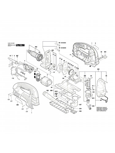 Vue éclatée Bosch GST150BCE 3601E13001 #01