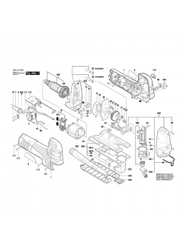 Vue éclatée Bosch GST150CE 3601E12000 #01