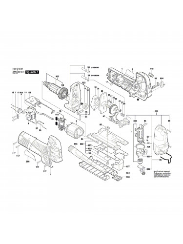Vue éclatée Bosch GST150CE 3601E12001 #01