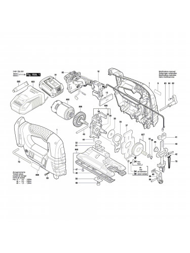 Vue éclatée Bosch GST18V-LI 3601E8J301 #01