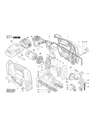 Vue éclatée Bosch GST18V-LIB 3601EA6100 #01