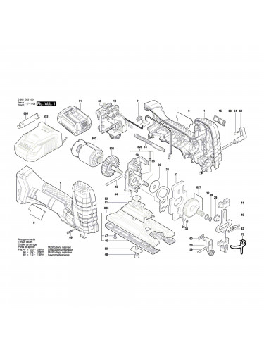 Vue éclatée Bosch GST18V-LIS 3601EA5100 #01