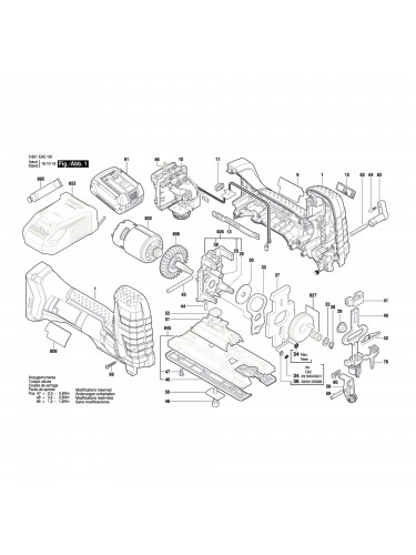 Vue éclatée Bosch GST18V-LIS 3601EA5101 #01