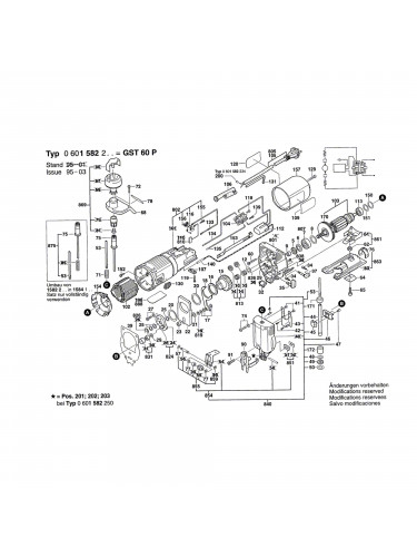 Vue éclatée Bosch GST60P 0601582203 #01