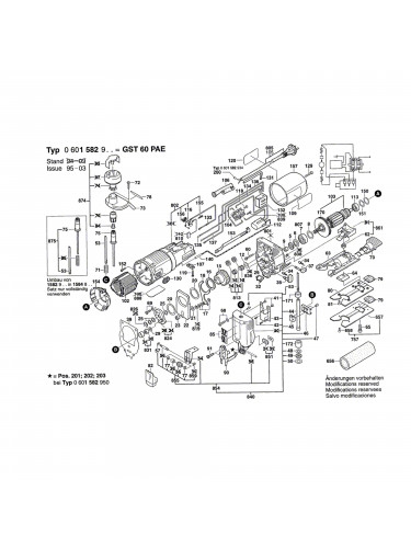 Vue éclatée Bosch GST60PAE 0601582903 #01