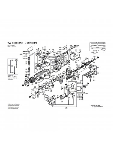 Vue éclatée Bosch GST60PB 0601587203 #01