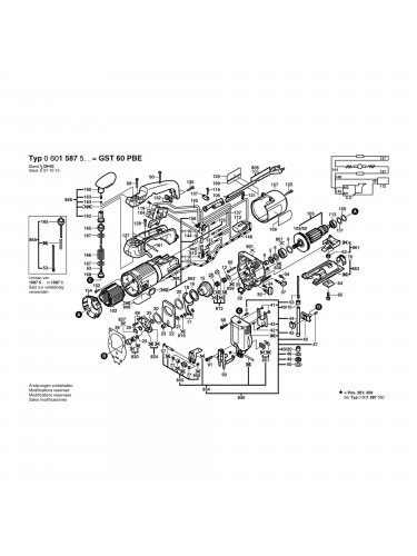 Vue éclatée Bosch GST60PBE 0601587503 #01