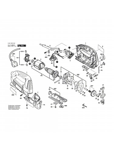 Vue éclatée Bosch GST75BE 3601E8E000 #01
