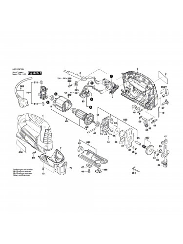 Vue éclatée Bosch GST75BE 3601E8E001 #01