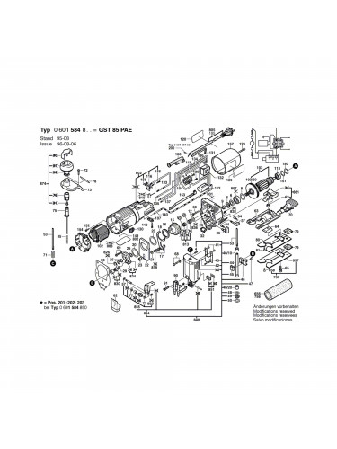 Vue éclatée Bosch GST85PAE 0601584860 #01