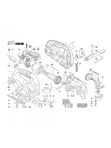 Vue éclatée Bosch GST90BE 3601E8F000 #01