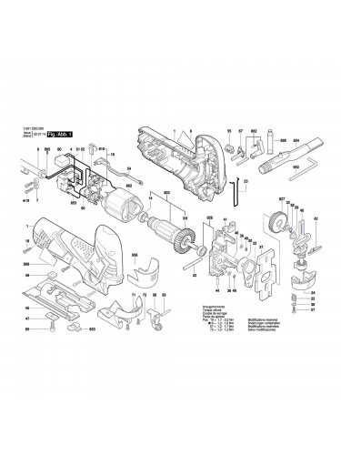 Vue éclatée Bosch GST90E 3601E8G000 #01