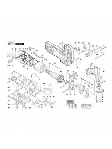 Vue éclatée Bosch GST90E 3601E8G002 #01