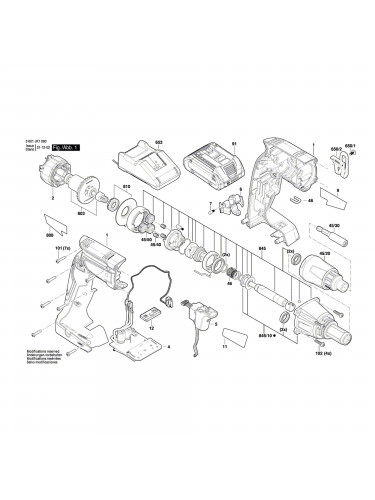 Vue éclatée Bosch GTB185-LI 3601JK7020 #01