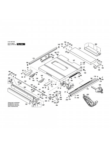 Vue éclatée Bosch GTS18V-216 3601M44000 #01