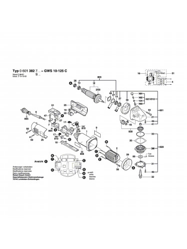 Vue éclatée Bosch GWS10-125C 0601382903 #01