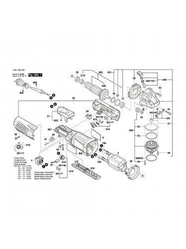 Vue éclatée Bosch GWS11-125P 3601G92200 #01