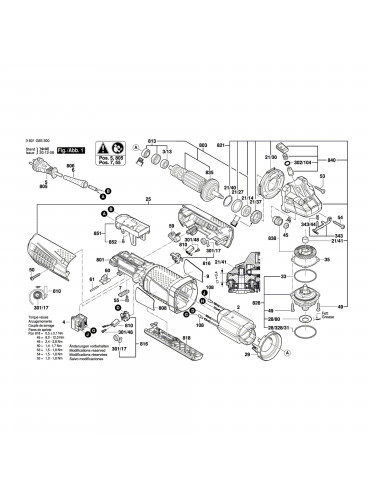 Vue éclatée Bosch GWS12-125CIPX 3601G93300 #01