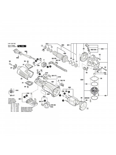 Vue éclatée Bosch GWS13-125CIE 3601G940R0 #01