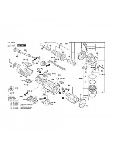 Vue éclatée Bosch GWS13-125CIE 3601G9F000 #01