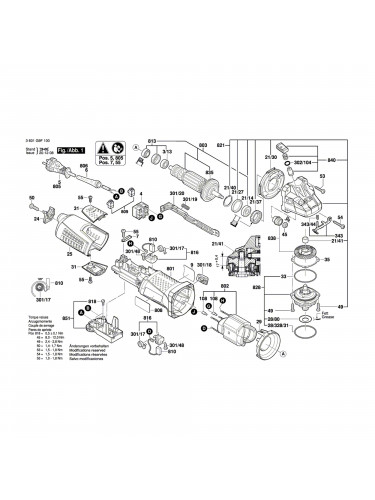 Vue éclatée Bosch GWS13-125CIEX 3601G9F100 #01
