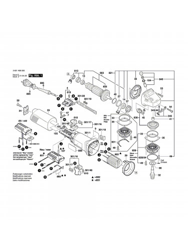 Vue éclatée Bosch GWS14-150CI 3601H26000 #01