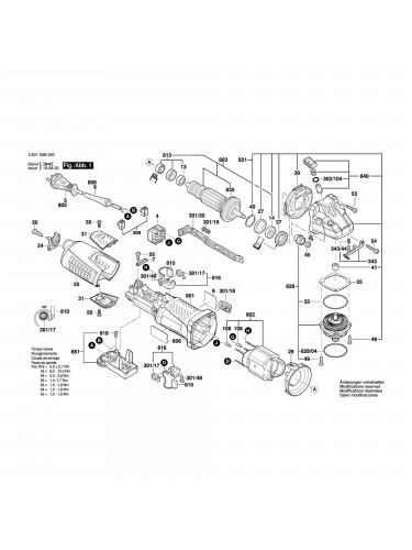 Vue éclatée Bosch GWS15-125CIE 3601G96000 #01