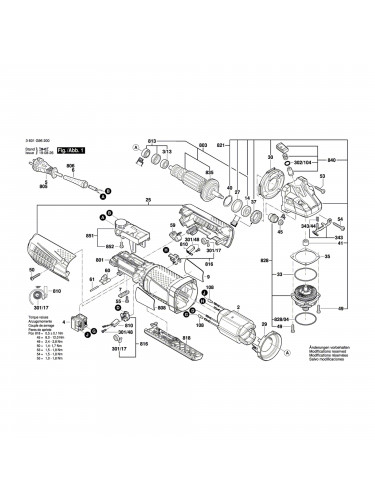 Vue éclatée Bosch GWS15-125CIEP 3601G96200 #01
