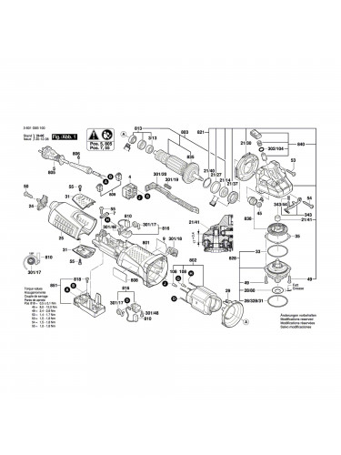Vue éclatée Bosch GWS15-125CIX 3601G95100 #01