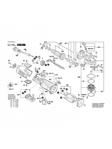 Vue éclatée Bosch GWS17-150CI 3601G9K000 #01