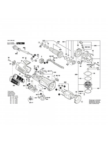 Vue éclatée Bosch GWS19-150CI 3601G9R000 #01