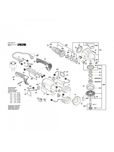 Vue éclatée Bosch GWS20-230H 3601H50103 #01