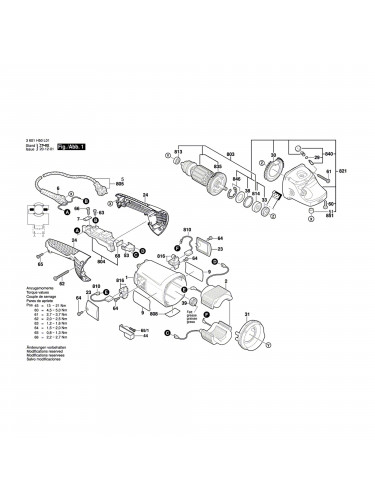 Vue éclatée Bosch GWS20-230H 3601H50L01 #01