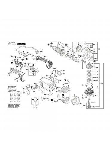 Vue éclatée Bosch GWS20-230JH 3601H50M02 #01