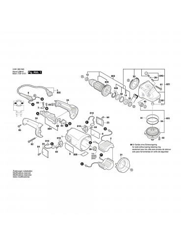 Vue éclatée Bosch GWS21-230H 06018520A3 #01
