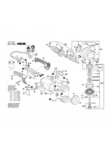Vue éclatée Bosch GWS22-180H 3601H81103 #01
