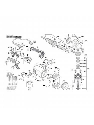 Vue éclatée Bosch GWS22-180JH 3601H81M00 #01
