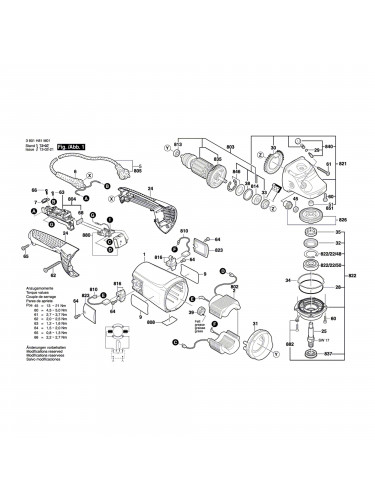 Vue éclatée Bosch GWS22-180JH 3601H81M01 #01