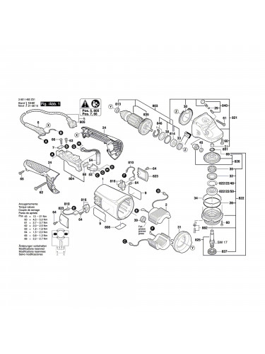 Vue éclatée Bosch GWS22-180JH 3601H81Z01 #01