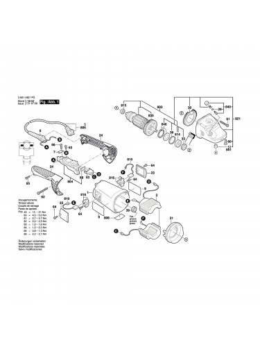 Vue éclatée Bosch GWS22-230H 3601H821P3 #01